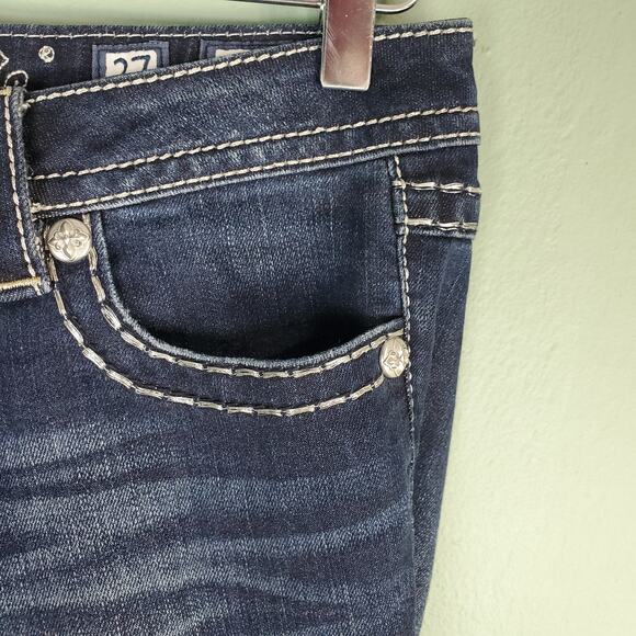 Miss Me Mid Rise Skinny Embellished Back Flap Pockets Jeans Size 27 - Picture 5 of 10